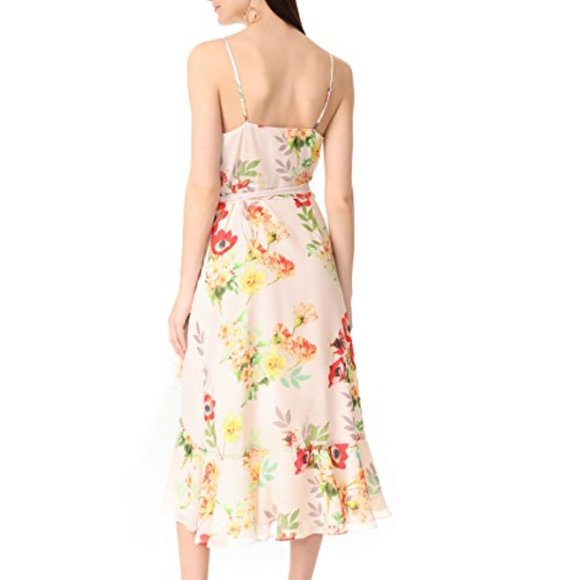 Yumi Kim Cream Floral Wrap Dress Large - Picture 6 of 7